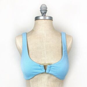 Jonathan Simkhai Blue Astrid Bikini Top Size S NWT